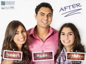 a father and his two daughters before and after treatment